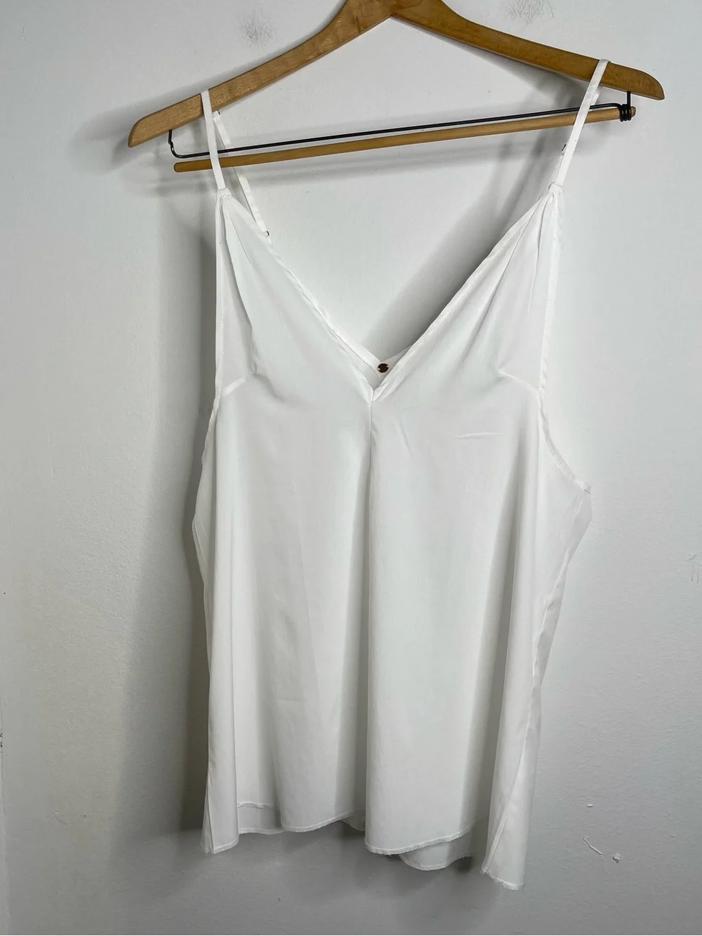 Free People FP One White Slip Cami Tunic Dress L Made in India Sheer Deep V Neck - Picture 7 of 16